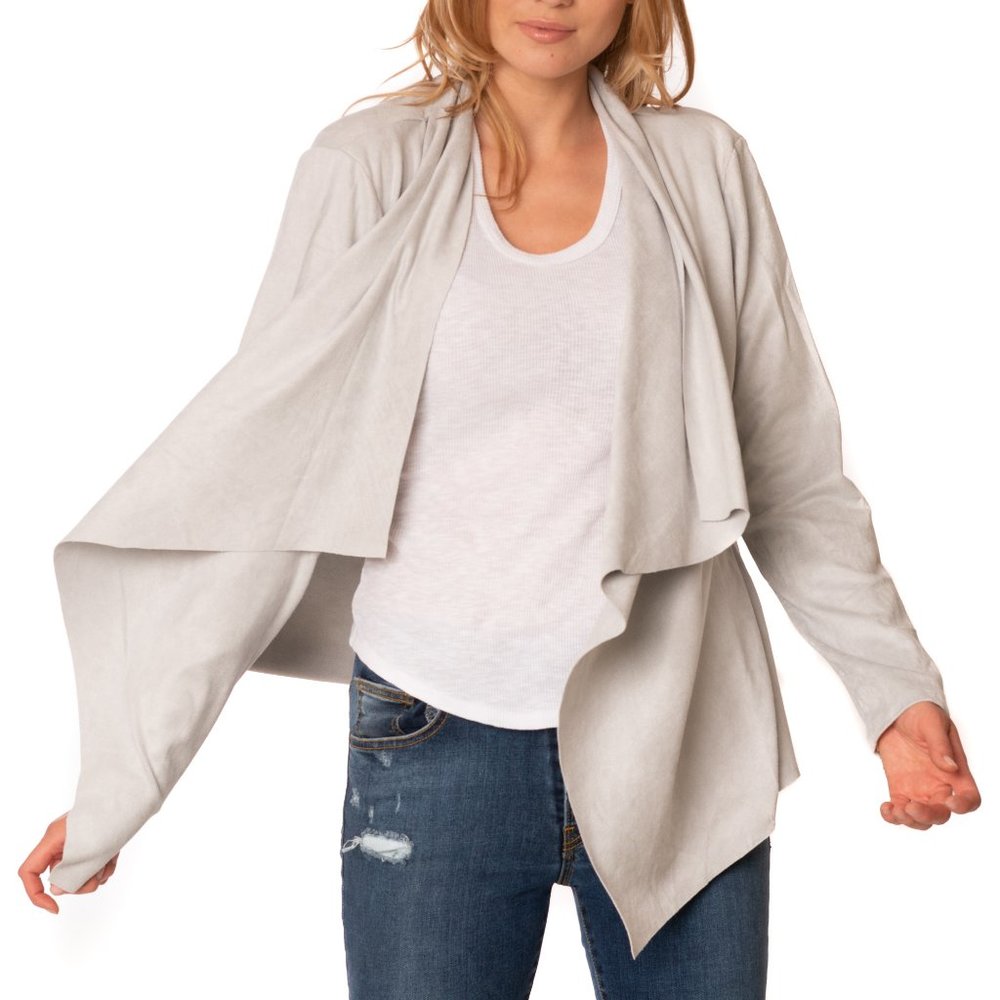 Vecceli Italy Women's Milano Faux Suede Luxe Cardigan